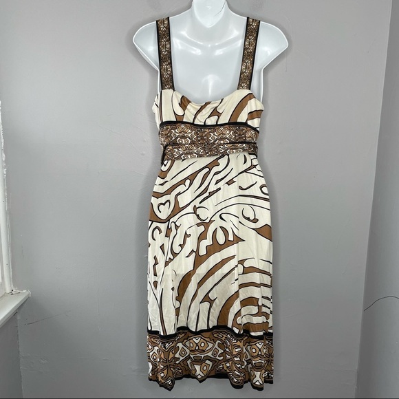 Diane Von Furstenberg SILK Brown and White Dress - Picture 7 of 8